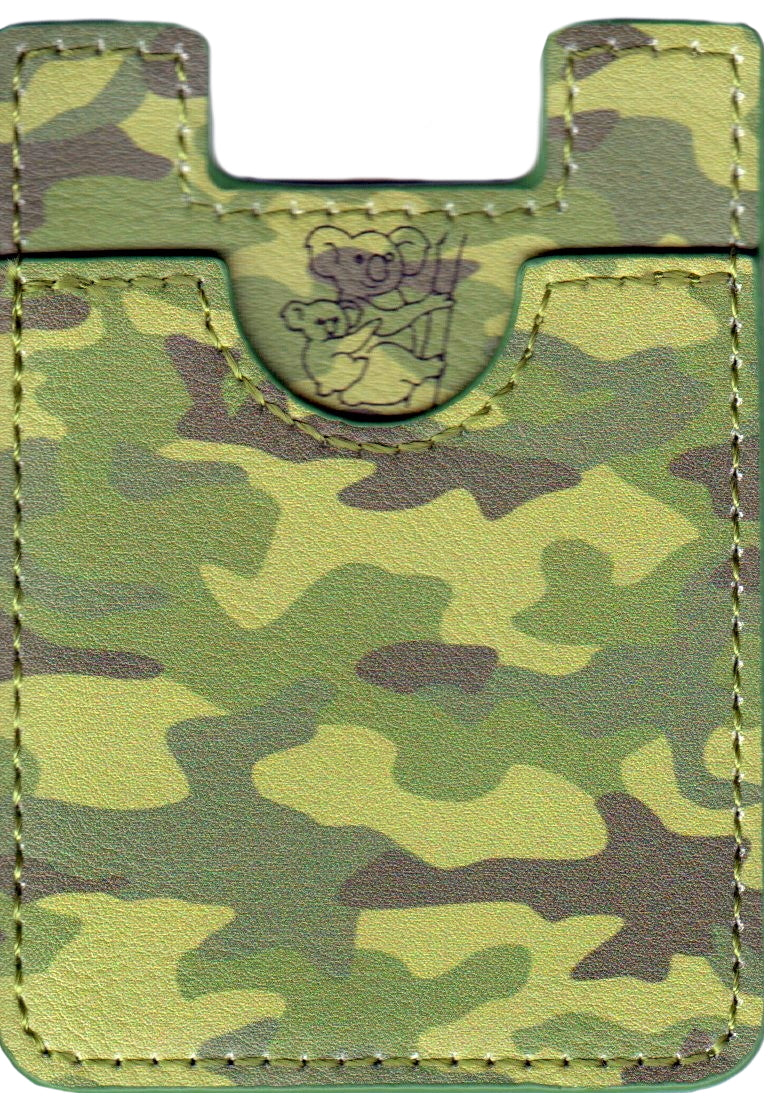 Camo Koala Pouch - Phone Card Holder, Stick On Wallet (Green Alt)