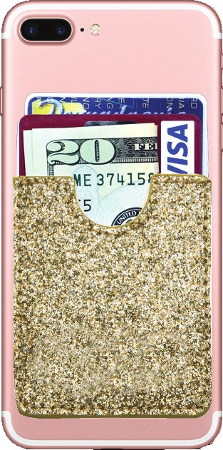 Glitter Koala Pouch - Phone Card Holder, Stick On Wallet (Silver)