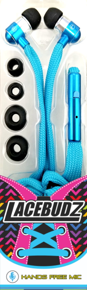 Lacebudz Earphone - Shoe lace style Earphones in Blue Color