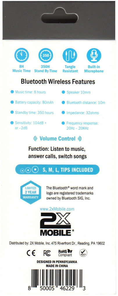 Bluetooth Wireless Lacebudz Earphone - Red Color
