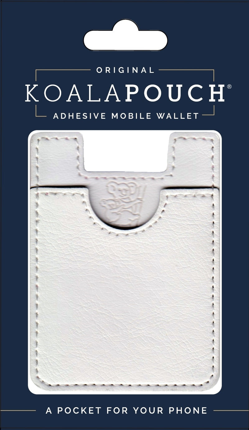 Leather Style Koala Pouch - Phone Card Holder, Stick On Wallet (Bone)