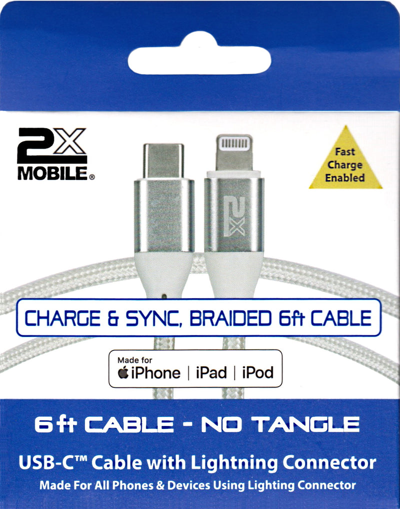 6 ft iPhone Lightning to USB Type C Sync/Charging Cable