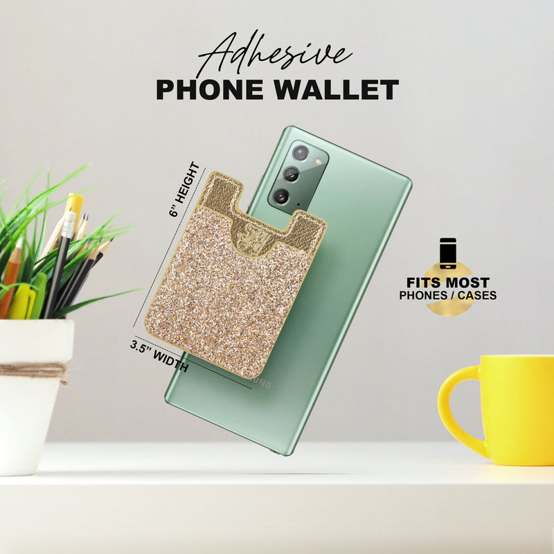 Glitter Koala Pouch - Phone Card Holder, Stick On Wallet (Black)