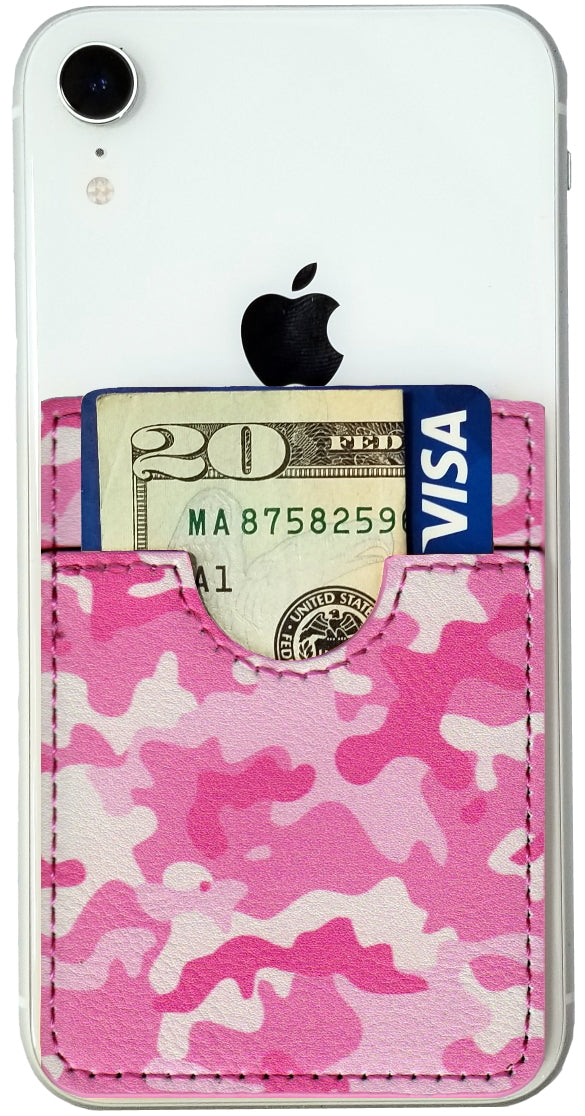 Camo Koala Pouch - Phone Card Holder, Stick On Wallet (Pink)
